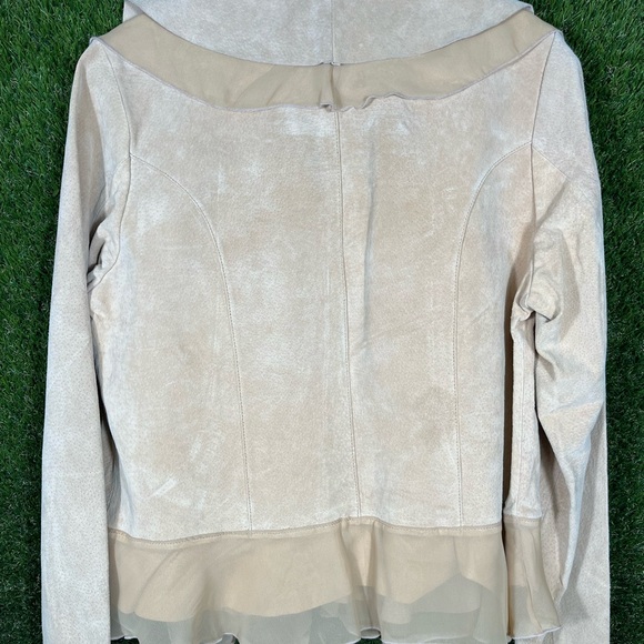 QVC- Dialogue Suede Ruffled Jacket - Picture 3 of 3